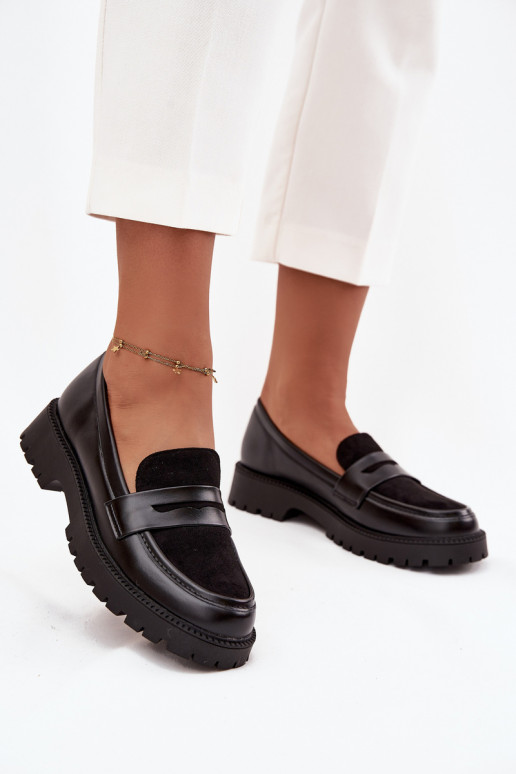 mocassins pour femmes en cuir écologique couleur noire Cailen mocassins pour femmes en cuir écologique couleur noire Cailen
