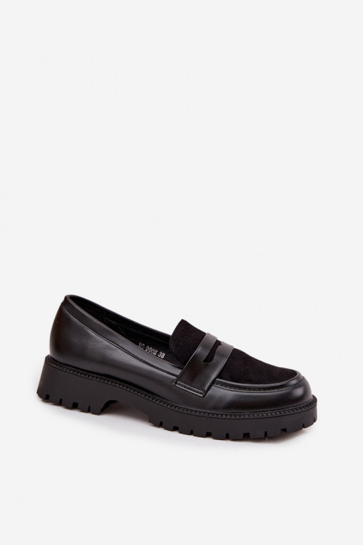 mocassins pour femmes en cuir écologique couleur noire Cailen mocassins pour femmes en cuir écologique couleur noire Cailen