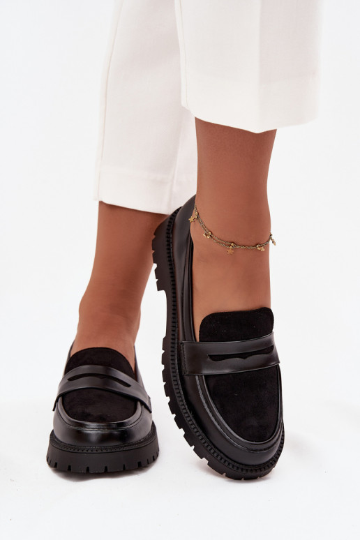 mocassins pour femmes en cuir écologique couleur noire Cailen mocassins pour femmes en cuir écologique couleur noire Cailen