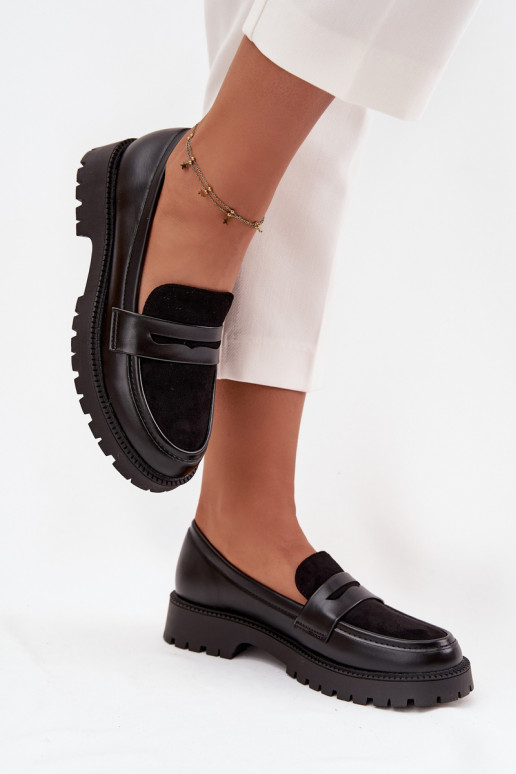 mocassins pour femmes en cuir écologique couleur noire Cailen mocassins pour femmes en cuir écologique couleur noire Cailen
