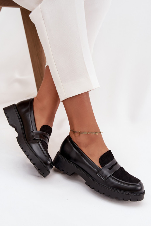mocassins pour femmes en cuir écologique couleur noire Cailen mocassins pour femmes en cuir écologique couleur noire Cailen