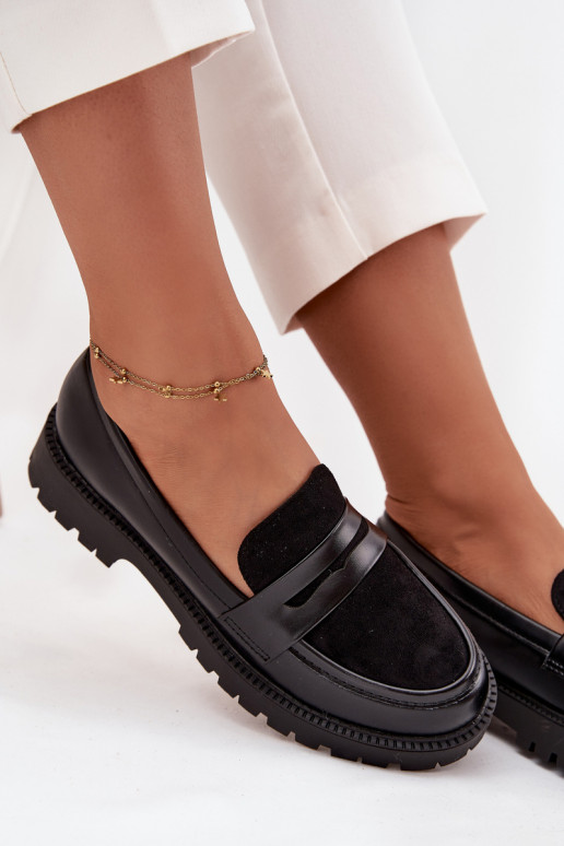 mocassins pour femmes en cuir écologique couleur noire Cailen mocassins pour femmes en cuir écologique couleur noire Cailen