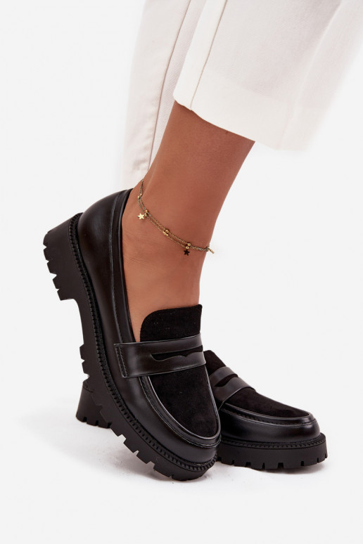 mocassins pour femmes en cuir écologique couleur noire Cailen mocassins pour femmes en cuir écologique couleur noire Cailen
