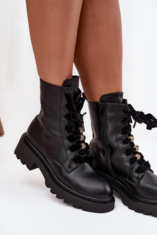 réchauffer Bottes pour femmes Avec des décorations Laçagem couleur noire Elindra réchauffer Bottes pour femmes Avec des décorations Laçagem couleur noire Elindra