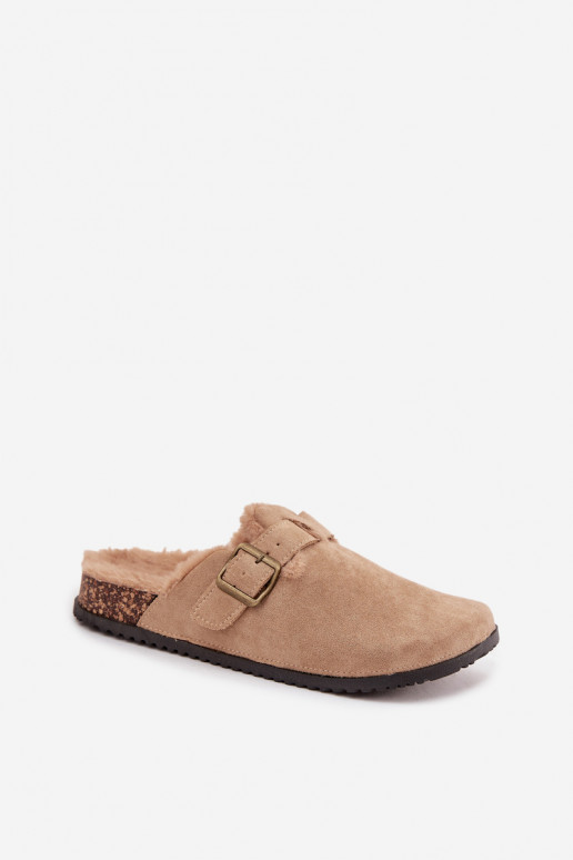 Chaussons Sabots Féminin réchauffer avec de la fourrure à l intérieur avec boucles beige Sylisse Chaussons Sabots Féminin réchauffer avec de la fourrure à l intérieur avec boucles beige Sylisse