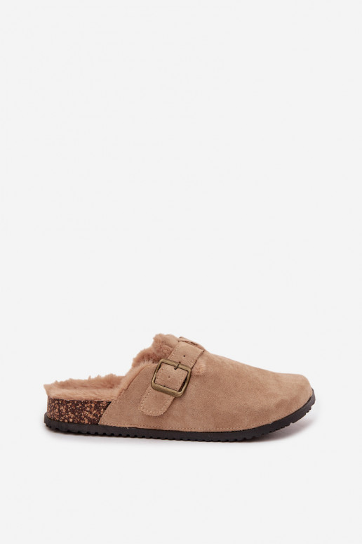 Chaussons Sabots Féminin réchauffer avec de la fourrure à l intérieur avec boucles beige Sylisse Chaussons Sabots Féminin réchauffer avec de la fourrure à l intérieur avec boucles beige Sylisse