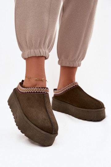 Bottes de neige Féminin Avec des décorations Haftem couleur kaki Jenira