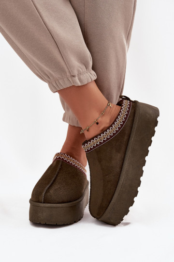 Bottes de neige Féminin Avec des décorations Haftem couleur kaki Jenira 2