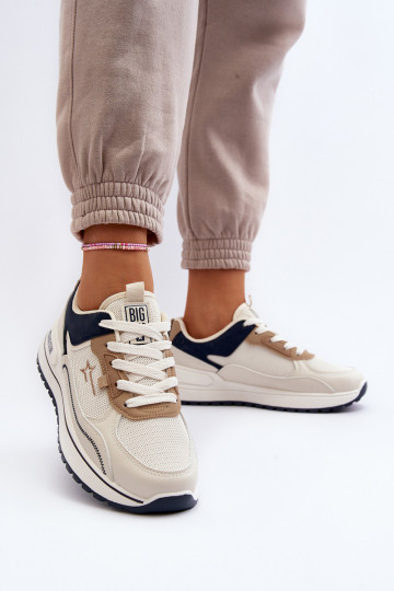 Baskets pour femmes modèle sportif couleur sable Big Star NN274A092