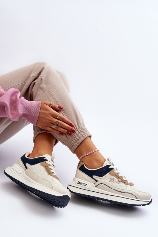 Chaussures modèle baskets Féminin Big Star NN274A092 beige Chaussures modèle baskets Féminin Big Star NN274A092 beige