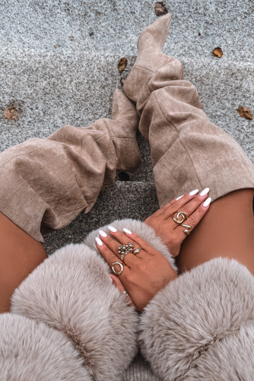 Un modèle convaincant bottes pour femmes avec des talons fins beige Ysolienne 2