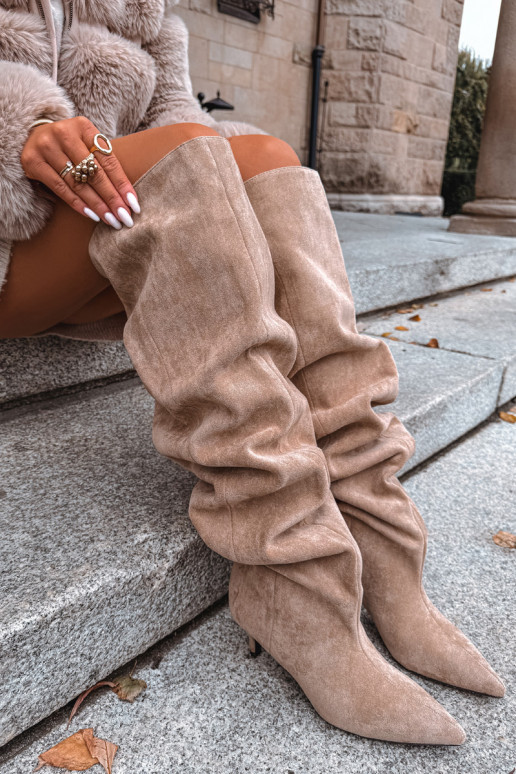 Un modèle convaincant bottes pour femmes avec des talons fins beige Ysolienne Un modèle convaincant bottes pour femmes avec des talons fins beige Ysolienne