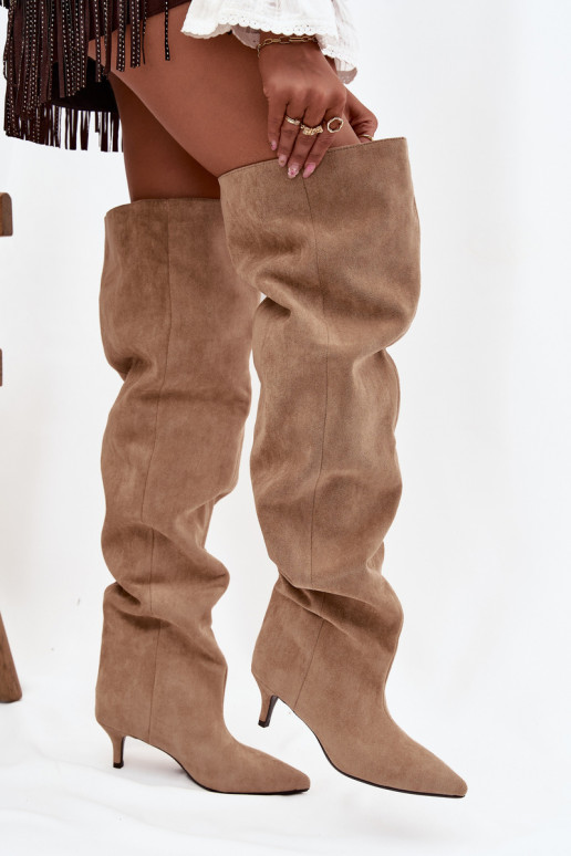 Un modèle convaincant bottes pour femmes avec des talons fins beige Ysolienne Un modèle convaincant bottes pour femmes avec des talons fins beige Ysolienne