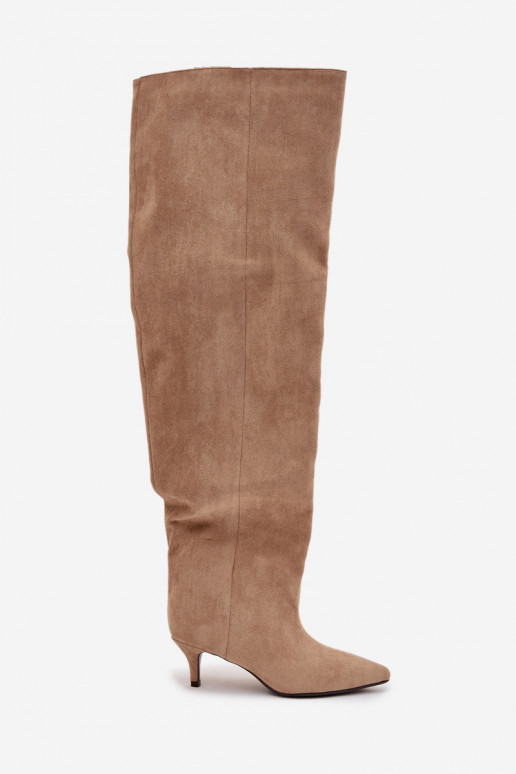 Un modèle convaincant bottes pour femmes avec des talons fins beige Ysolienne Un modèle convaincant bottes pour femmes avec des talons fins beige Ysolienne