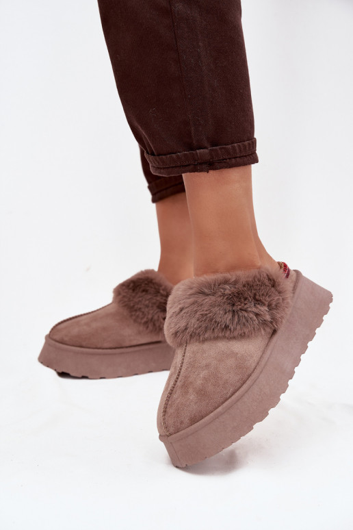 Bottes de neige Féminin avec une plateforme avec un manteau de fourrure I Haftem beige Querina Bottes de neige Féminin avec une plateforme avec un manteau de fourrure I Haftem beige Querina