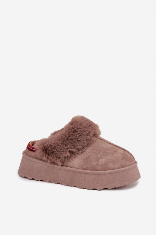 Bottes de neige Féminin avec une plateforme avec un manteau de fourrure I Haftem beige Querina Bottes de neige Féminin avec une plateforme avec un manteau de fourrure I Haftem beige Querina