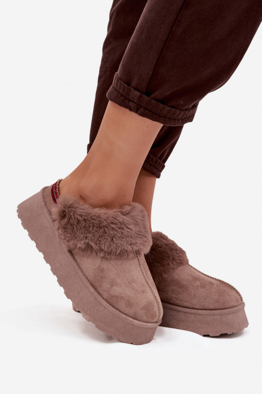 Bottes de neige Féminin avec une plateforme avec un manteau de fourrure I Haftem beige Querina Bottes de neige Féminin avec une plateforme avec un manteau de fourrure I Haftem beige Querina