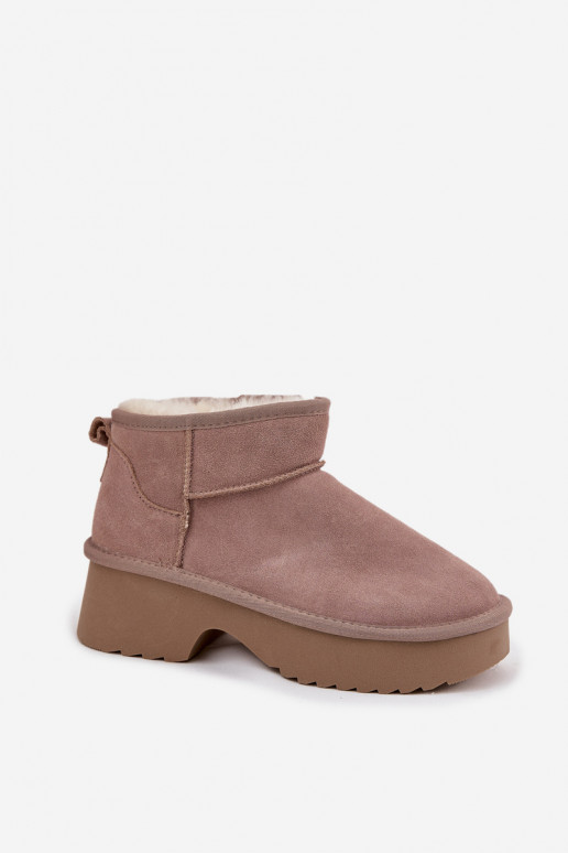 Bottes de neige FémininActivéturalnego en daimu réchauffer avec de la fourrure à l intérieur couleur kaki Milora Bottes de neige FémininActivéturalnego en daimu réchauffer avec de la fourrure à l intérieur couleur kaki Milora