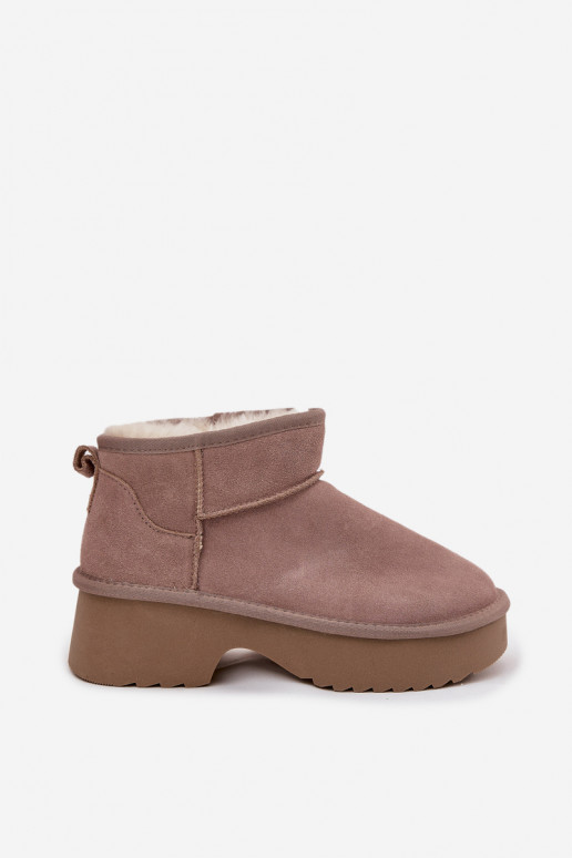 Bottes de neige FémininActivéturalnego en daimu réchauffer avec de la fourrure à l intérieur couleur kaki Milora Bottes de neige FémininActivéturalnego en daimu réchauffer avec de la fourrure à l intérieur couleur kaki Milora