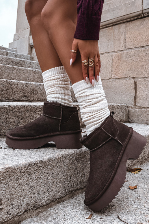 Bottes de neige FémininActivéturalnego en daimu réchauffer avec de la fourrure à l intérieur CzekoladoÀe Milora Bottes de neige FémininActivéturalnego en daimu réchauffer avec de la fourrure à l intérieur CzekoladoÀe Milora