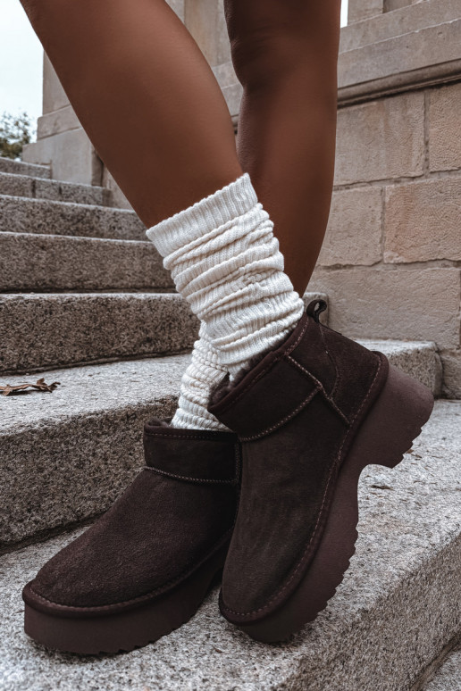 Bottes de neige FémininActivéturalnego en daimu réchauffer avec de la fourrure à l intérieur CzekoladoÀe Milora Bottes de neige FémininActivéturalnego en daimu réchauffer avec de la fourrure à l intérieur CzekoladoÀe Milora