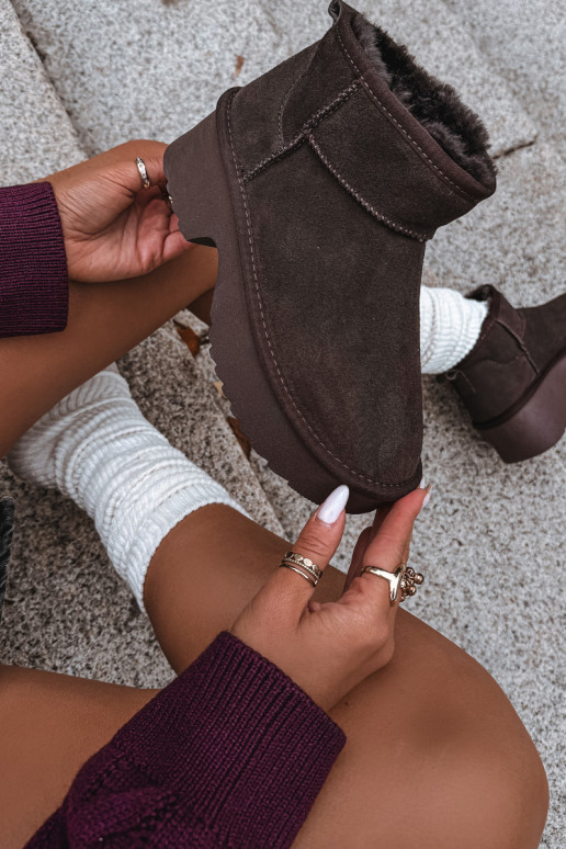 Bottes de neige FémininActivéturalnego en daimu réchauffer avec de la fourrure à l intérieur CzekoladoÀe Milora Bottes de neige FémininActivéturalnego en daimu réchauffer avec de la fourrure à l intérieur CzekoladoÀe Milora