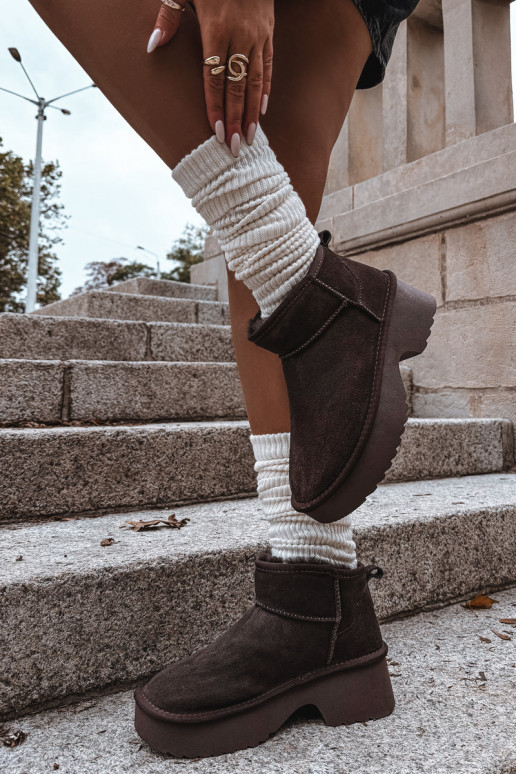 Bottes de neige FémininActivéturalnego en daimu réchauffer avec de la fourrure à l intérieur CzekoladoÀe Milora Bottes de neige FémininActivéturalnego en daimu réchauffer avec de la fourrure à l intérieur CzekoladoÀe Milora