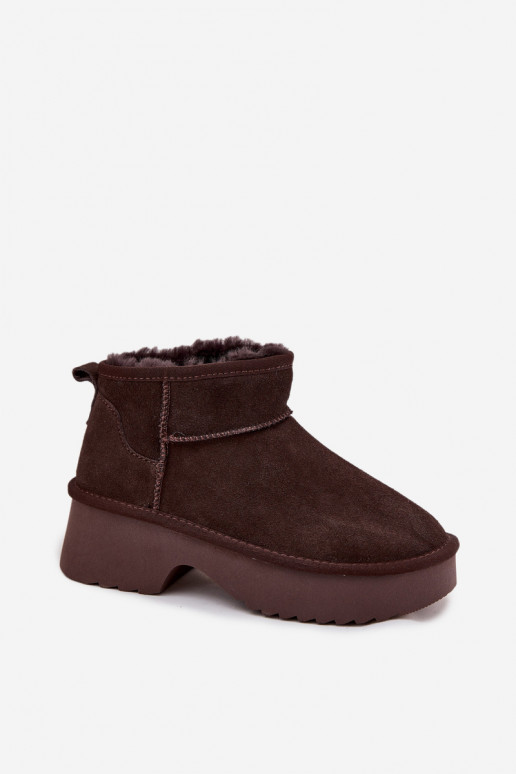 Bottes de neige FémininActivéturalnego en daimu réchauffer avec de la fourrure à l intérieur CzekoladoÀe Milora Bottes de neige FémininActivéturalnego en daimu réchauffer avec de la fourrure à l intérieur CzekoladoÀe Milora