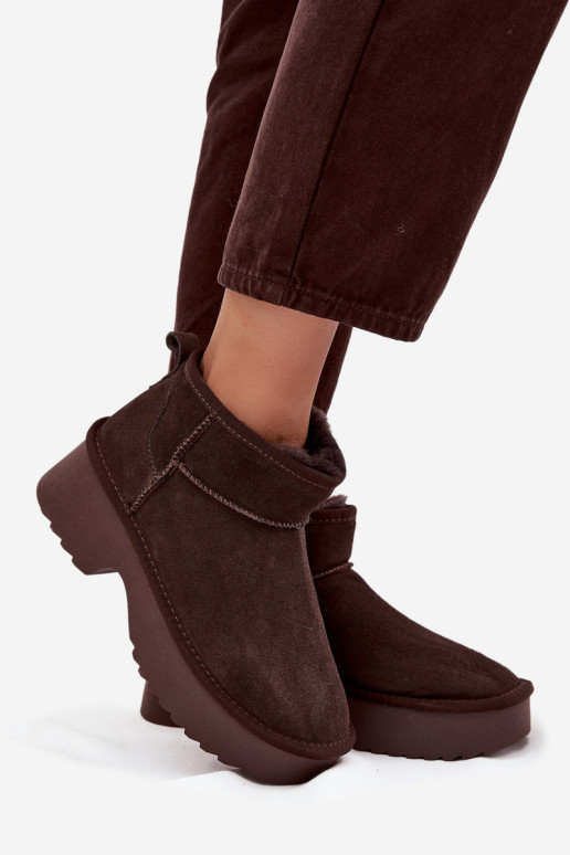 Bottes de neige FémininActivéturalnego en daimu réchauffer avec de la fourrure à l intérieur CzekoladoÀe Milora Bottes de neige FémininActivéturalnego en daimu réchauffer avec de la fourrure à l intérieur CzekoladoÀe Milora