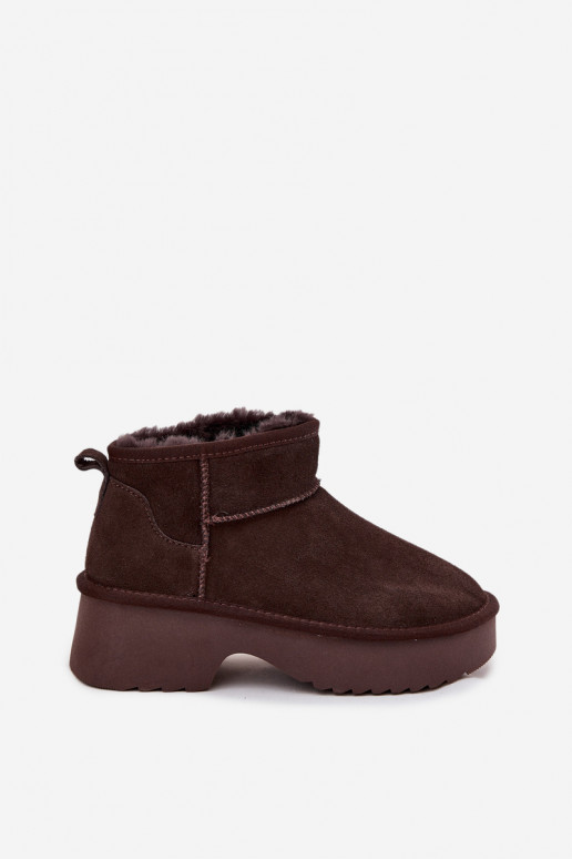 Bottes de neige FémininActivéturalnego en daimu réchauffer avec de la fourrure à l intérieur CzekoladoÀe Milora Bottes de neige FémininActivéturalnego en daimu réchauffer avec de la fourrure à l intérieur CzekoladoÀe Milora