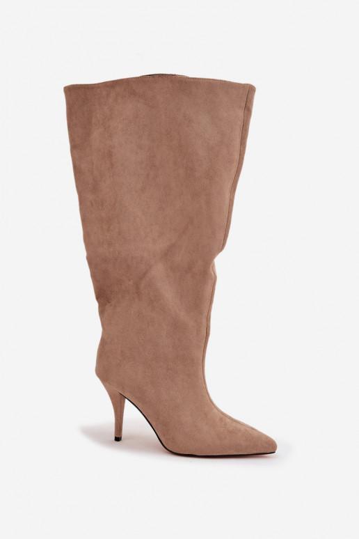 Un modèle convaincant bottes pour femmes avec des talons finsen daim écologiqueu beige Noretta Un modèle convaincant bottes pour femmes avec des talons finsen daim écologiqueu beige Noretta