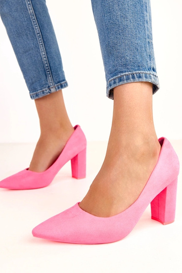 Talons aiguilles roses en suède artificielle sur talon Alyssa 2