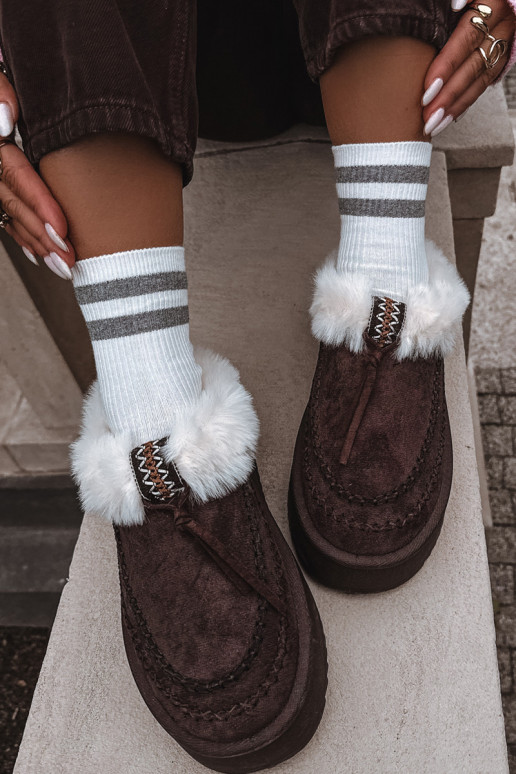 Bottes de neige Féminin avec un manteau de fourrure avec une plateforme CzekoladoÀe Rosmira Bottes de neige Féminin avec un manteau de fourrure avec une plateforme CzekoladoÀe Rosmira