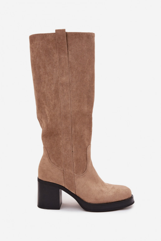 Bottes chaudes Sur un énorme poteau beige Sanelle Bottes chaudes Sur un énorme poteau beige Sanelle