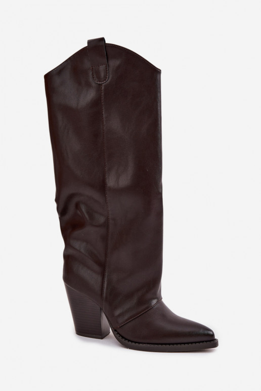 réchauffer bottes style coÀ-boy avec des talons en cuir écologique CzekoladoÀe Il fautvine réchauffer bottes style coÀ-boy avec des talons en cuir écologique CzekoladoÀe Il fautvine