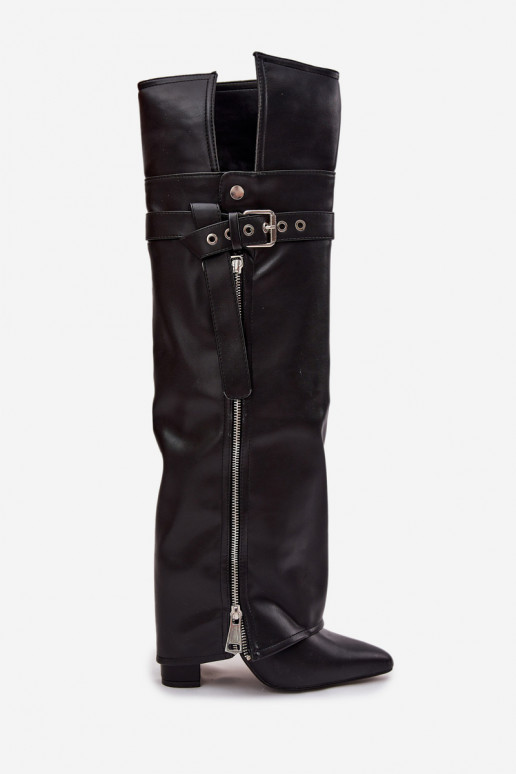 réchauffer bottes pour femmes au-dessus du genou avec des talons avec des sangles avec boucles I couleur argentm Zamkiem couleur réchauffer bottes pour femmes au-dessus du genou avec des talons avec des sangles avec boucles I couleur argentm Zamkiem couleur