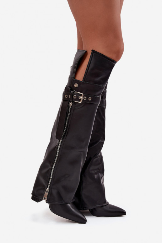 réchauffer bottes pour femmes au-dessus du genou avec des talons avec des sangles avec boucles I couleur argentm Zamkiem couleur réchauffer bottes pour femmes au-dessus du genou avec des talons avec des sangles avec boucles I couleur argentm Zamkiem couleur