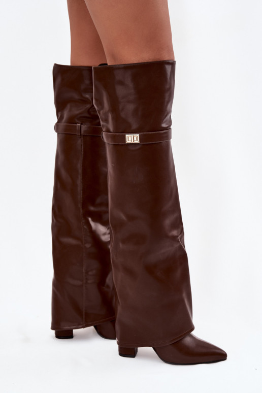 réchauffer bottesDANSyÀiniętą CholeÀką au-dessus du genou Obcas Słupek marron Serelle réchauffer bottesDANSyÀiniętą CholeÀką au-dessus du genou Obcas Słupek marron Serelle