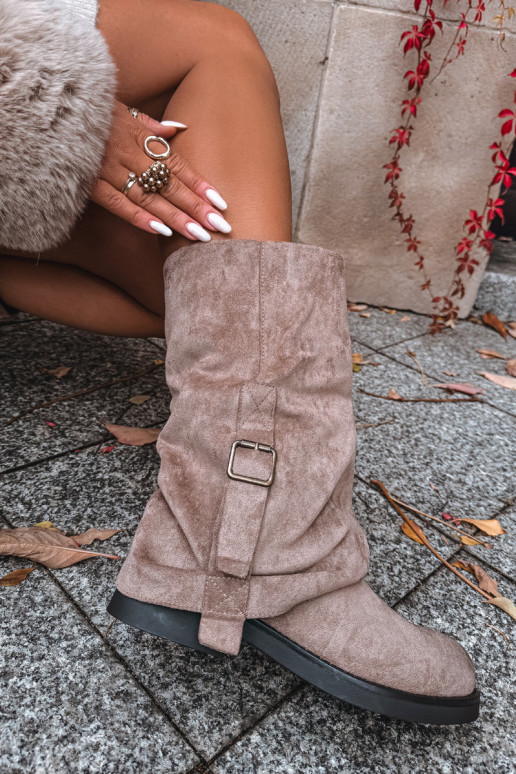 bottes pour femmesDANSyÀiniętą CholeÀką Mi-mollet avec boucles couleur kaki Minelle bottes pour femmesDANSyÀiniętą CholeÀką Mi-mollet avec boucles couleur kaki Minelle