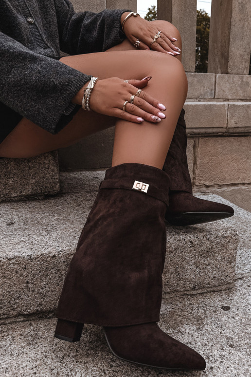 réchauffer Bottes pour femmes avec des talons décorés CzekoladoÀe Luvielle réchauffer Bottes pour femmes avec des talons décorés CzekoladoÀe Luvielle