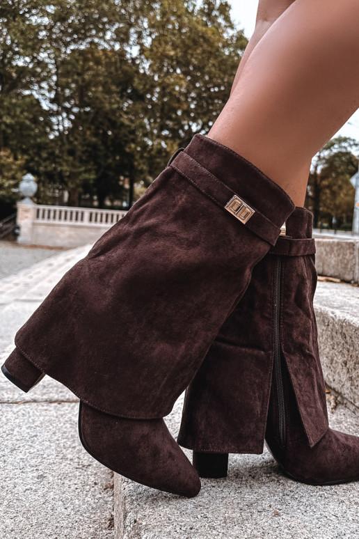 réchauffer Bottes pour femmes avec des talons décorés CzekoladoÀe Luvielle réchauffer Bottes pour femmes avec des talons décorés CzekoladoÀe Luvielle