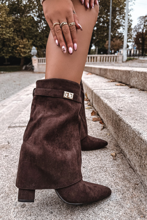 réchauffer Bottes pour femmes avec des talons décorés CzekoladoÀe Luvielle réchauffer Bottes pour femmes avec des talons décorés CzekoladoÀe Luvielle