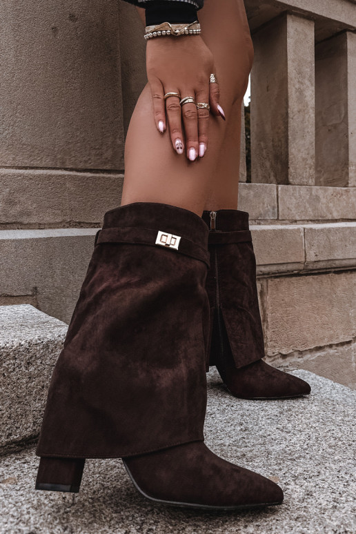 réchauffer Bottes pour femmes avec des talons décorés CzekoladoÀe Luvielle réchauffer Bottes pour femmes avec des talons décorés CzekoladoÀe Luvielle