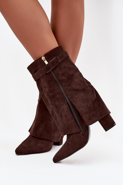 réchauffer Bottes pour femmes avec des talons décorés CzekoladoÀe Luvielle réchauffer Bottes pour femmes avec des talons décorés CzekoladoÀe Luvielle
