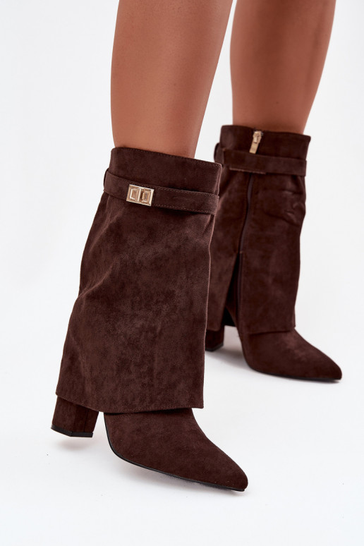réchauffer Bottes pour femmes avec des talons décorés CzekoladoÀe Luvielle réchauffer Bottes pour femmes avec des talons décorés CzekoladoÀe Luvielle