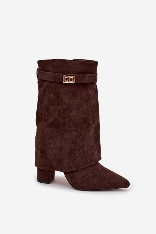 réchauffer Bottes pour femmes avec des talons décorés CzekoladoÀe Luvielle réchauffer Bottes pour femmes avec des talons décorés CzekoladoÀe Luvielle
