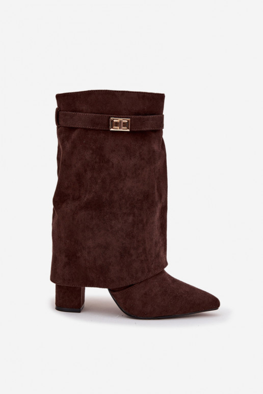 réchauffer Bottes pour femmes avec des talons décorés CzekoladoÀe Luvielle réchauffer Bottes pour femmes avec des talons décorés CzekoladoÀe Luvielle