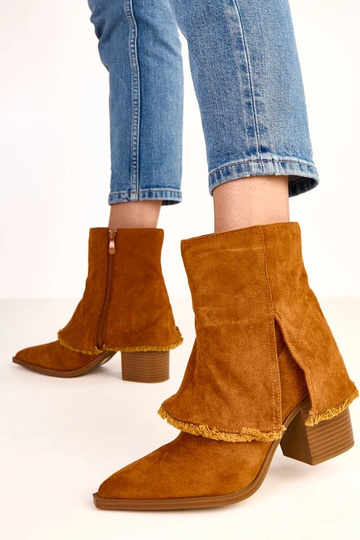 Bottines brunes à talon avec tige repliée Felicia 2