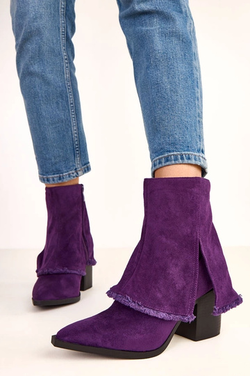 Bottines violettes à talon avec tige repliée Felicia 2