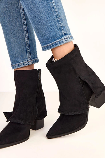 Bottines noires à talon avec tige repliée Felicia 2